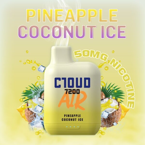 Cloud Air 7200 Puffs | Mesh Coil | Salt Nic 5% | 5 CT Pineapple Coconut Ice