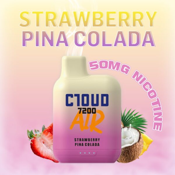 Cloud Air 7200 Puffs | Mesh Coil | Salt Nic 5% | 5 CT Strawberry Pina Colada