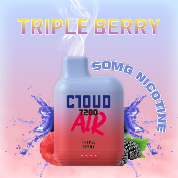 Cloud Air 7200 Puffs | Mesh Coil | Salt Nic 5% | 5 CT Triple Berry