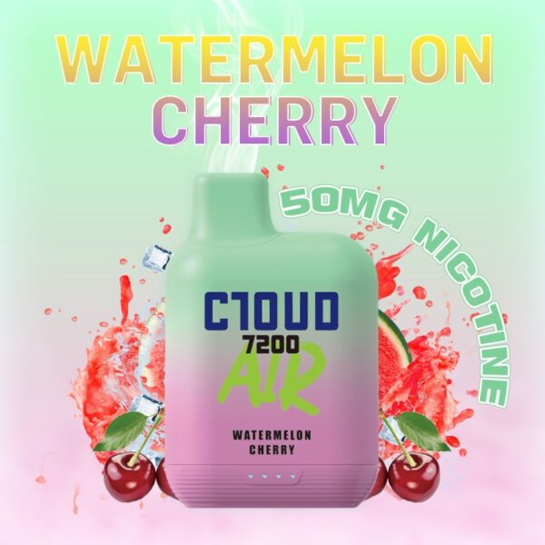 Cloud Air 7200 Puffs | Mesh Coil | Salt Nic 5% | 5 CT Watermelon Cherry