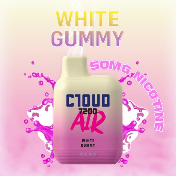 Cloud Air 7200 Puffs | Mesh Coil | Salt Nic 5% | 5 CT White Gummy