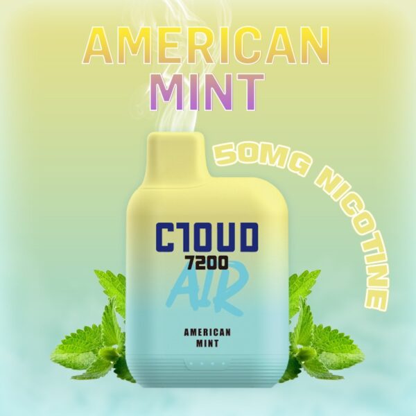 Cloud Air 7200 Puffs | Mesh Coil | Salt Nic 5% | 5 CT American Mint