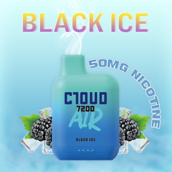 Cloud Air 7200 Puffs | Mesh Coil | Salt Nic 5% | 5 CT Black Ice
