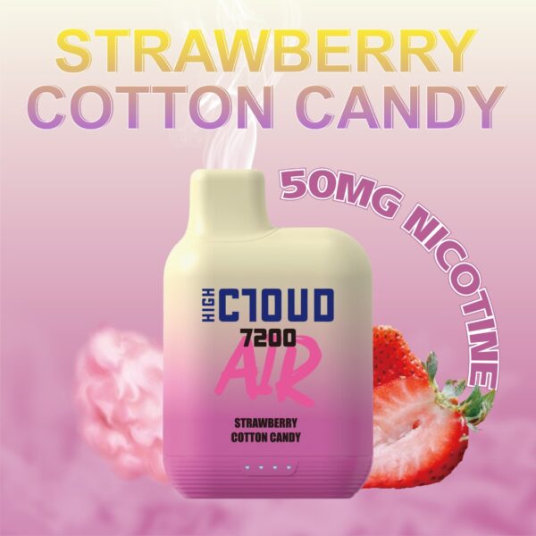 Cloud Air 7200 Puffs | Mesh Coil | Salt Nic 5% | 5 CT Strawberry Cotton Candy