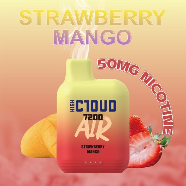 Cloud Air 7200 Puffs | Mesh Coil | Salt Nic 5% | 5 CT Strawberry Mango