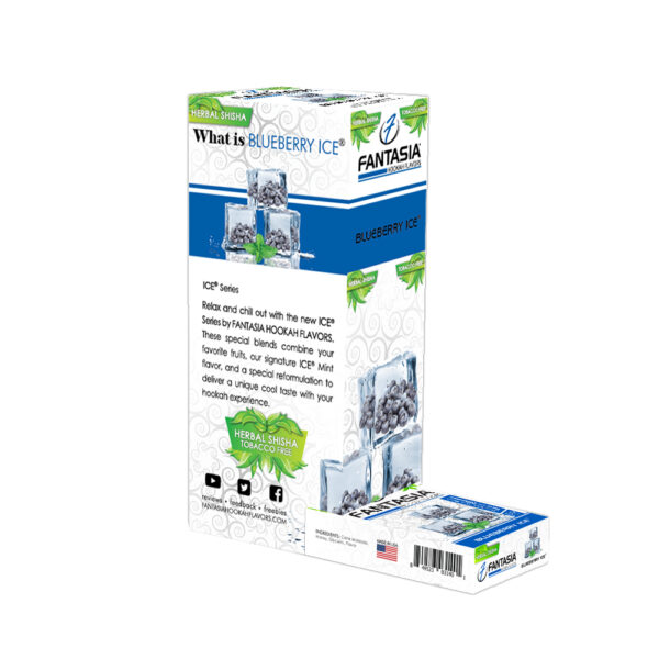 Fantasia Nicotine Free Hookah Shisha 50g Carton (10 Retail Units) BLUEBERRY ICE®