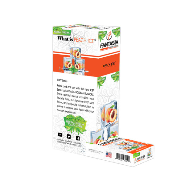 Fantasia Nicotine Free Hookah Shisha 50g Carton (10 Retail Units) PEACH ICE®