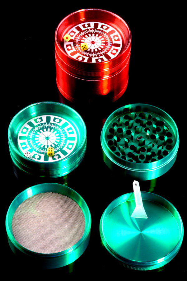 63mm Colored 4 Part Roulette Zinc Alloy Grinder - G0404