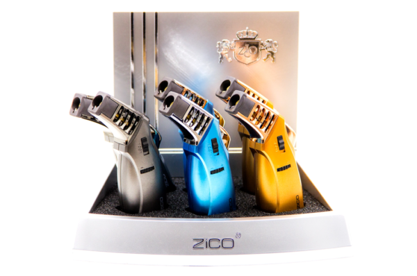 ZICO MIXED COLORED ANGLE JET TORCH LIGHTER 6CT DISPLAY ZD-73