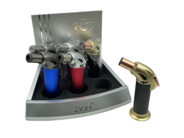 ZICO DOUBLE COLORED ANGLE TORCH LIGHTER 6CT DISPLAY BOX ZD71