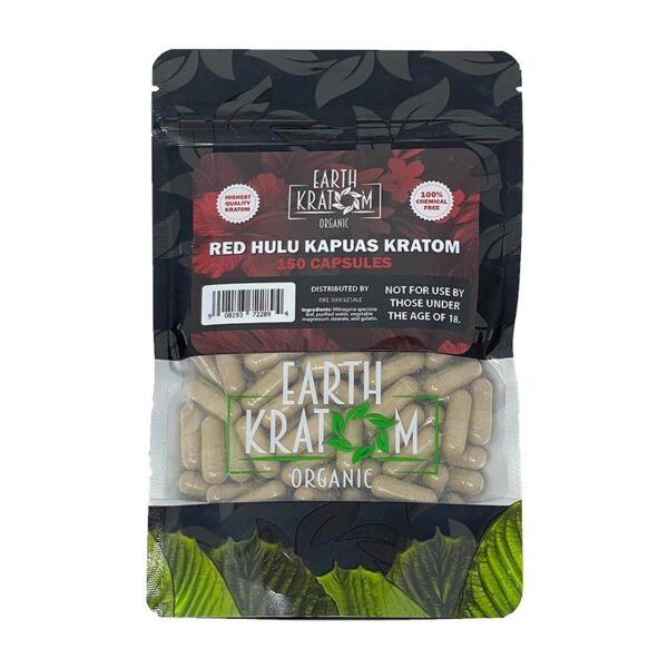 150ct Red Hulu Kratom Capsules